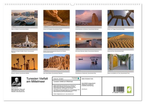 Produktbild: Tunesien Vielfalt am Mittelmeer (Wandkalender 2027 DIN A2 quer), CALVENDO Monatskalender