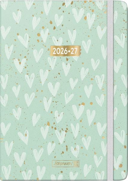 Produktbild: Sch&uuml;lerkalender 2026/2027 "Hearts" | A5, Textil