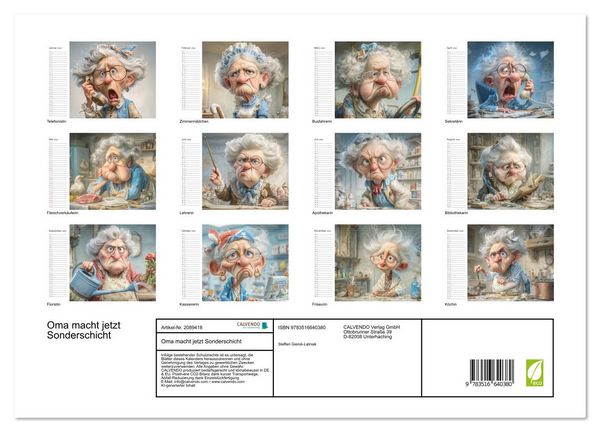 Produktbild: Oma macht jetzt Sonderschicht (hochwertiger Premium Wandkalender 2026 DIN A2 quer), Kunstdruck in Hochglanz