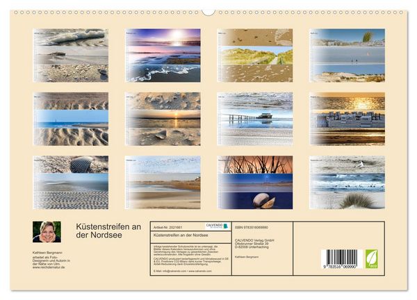 Produktbild: K&uuml;stenstreifen an der Nordsee (hochwertiger Premium Wandkalender 2026 DIN A2 quer), Kunstdruck in Hochglanz