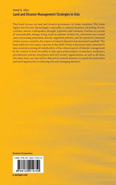 Produktbild: Land and Disaster Management Strategies in Asia