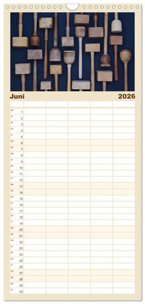 Produktbild: Familienplaner 2026 - K&uuml;chenutensilien mit 5 Spalten (Wandkalender, 21 x 45 cm) CALVENDO