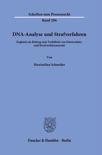 Produktbild: DNA-Analyse und Strafverfahren.