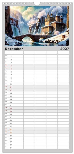 Produktbild: Familienplaner 2027 - Landschaften im Jahreskreis mit 5 Spalten (Wandkalender, 21 x 45 cm) CALVENDO