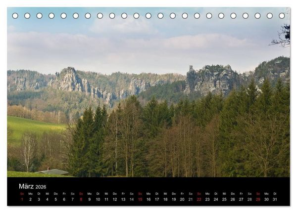 Produktbild: Die s&auml;chsische Schweiz 2026 (Tischkalender 2026 DIN A5 quer), CALVENDO Monatskalender