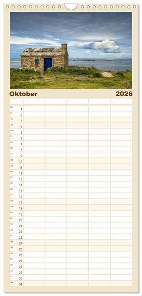 Produktbild: Familienplaner 2026 - Bretagne - Bilder einer K&uuml;stenlandschaft mit 5 Spalten (Wandkalender, 21 x 45 cm) CALVENDO