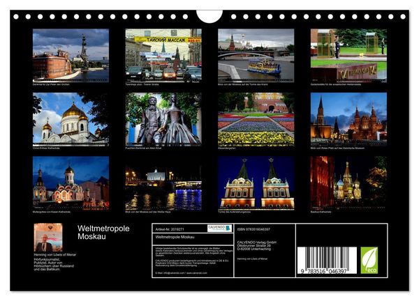 Produktbild: Weltmetropole Moskau (Wandkalender 2026 DIN A4 quer), CALVENDO Monatskalender