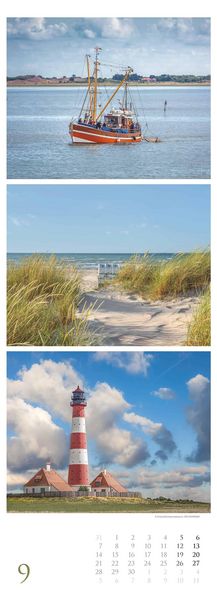 Strandgeflüster - Momente am Meer 2026 - Streifenkalender XXL 25x69 cm - Bildkalender im Hochformat - Wandkalender - Wandplaner - Strandkalender - Deu