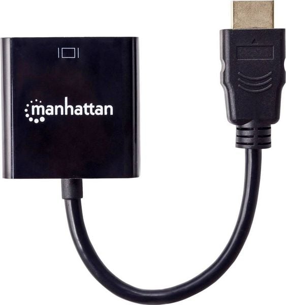Produktbild: Manhattan 151467 HDMI / VGA Adapter [1x HDMI-Stecker - 1x VGA-Buchse] Schwarz 0.26 m