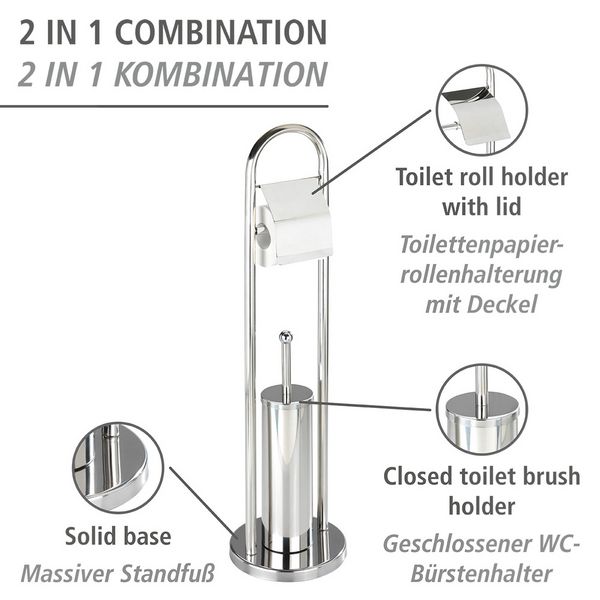 Produktbild: Exclusiv Stand WC-Garnitur Mod. Vasto Edelstahl, rostfrei