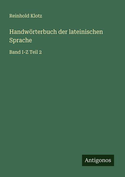Produktbild: Handw&ouml;rterbuch der lateinischen Sprache