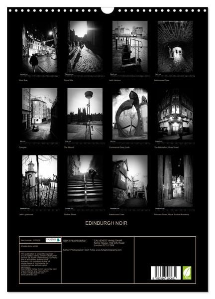 Produktbild: EDINBURGH NOIR (Wall Calendar 2026 DIN A3 portrait), CALVENDO 12 Month Wall Calendar