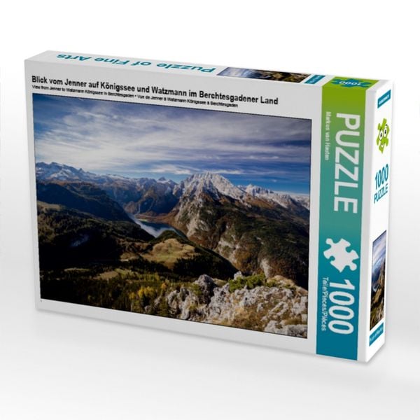 Produktbild: CALVENDO Puzzle Blick vom Jenner auf K&ouml;nigssee und Watzmann im Berchtesgadener Land | 1000 Teile Lege-Gr&ouml;&szlig;e 64x48cm Foto-Puzzle f&uuml;r gl&uuml;ckliche Stunden