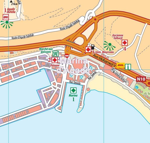 Produktbild: Stadtplan Agadir - Cityplan Inezgane 1:15.000 + Ausflugstipps + GPS-Waypoints