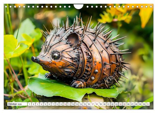 Produktbild: Gartentiere aus Metall - Upcycling-Dekoideen f&uuml;r kreative G&auml;rten (Wandkalender 2026 DIN A4 quer), CALVENDO Monatskalender