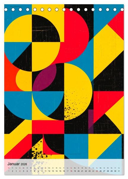 Produktbild: Pop Neon Patterns - The Memphis 90s Collection (Tischkalender 2026 DIN A5 hoch), CALVENDO Monatskalender