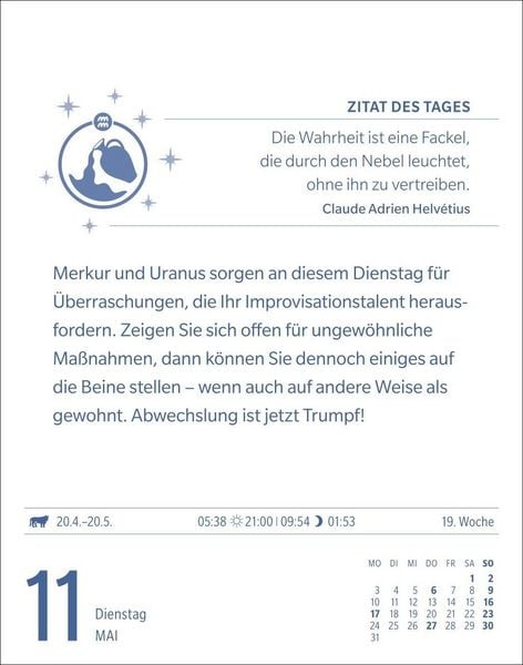 Produktbild: Wassermann Sternzeichenkalender 2027 - Tagesabrei&szlig;kalender - Ihr Horoskop f&uuml;r jeden Tag
