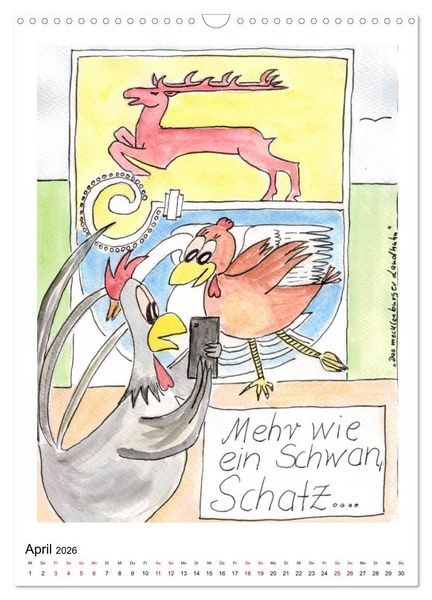 Produktbild: Das mecklenburger Landhuhn (Wandkalender 2026 DIN A3 hoch), CALVENDO Monatskalender
