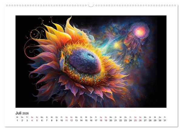 Produktbild: Kosmische Bl&uuml;ten (Wandkalender 2026 DIN A2 quer), CALVENDO Monatskalender