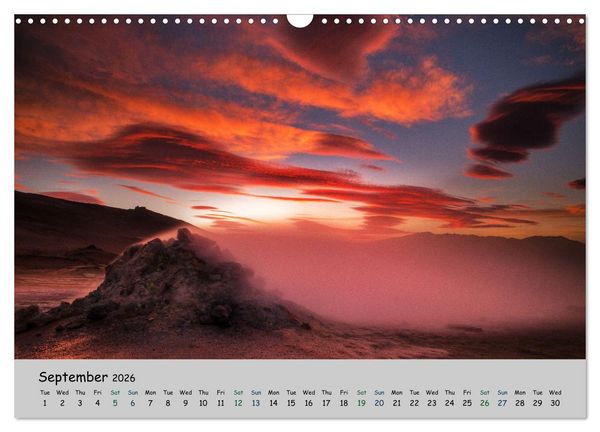 Produktbild: Natural scenery of Iceland (Wall Calendar 2026 DIN A3 landscape), CALVENDO 12 Month Wall Calendar