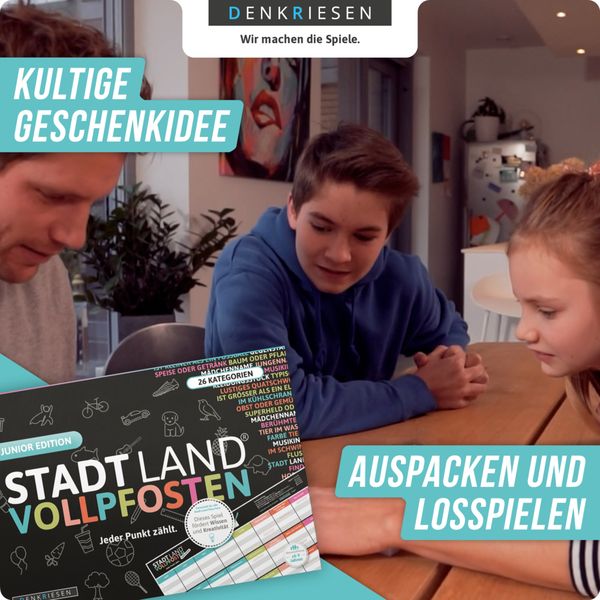 Denkriesen - Stadt Land Vollpfosten® Junior Edition – "Jeder Punkt zählt."