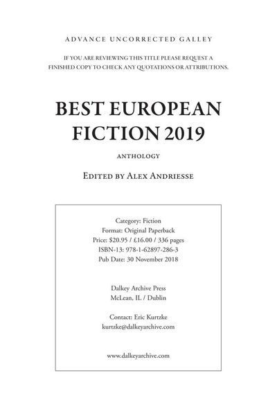 Produktbild: Best European Fiction 2019