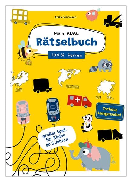 Mein ADAC Rätselbuch - 100% Ferien, Taschenbuch von Anika Gehrmann, Lingen, 978-3-96347-228-2