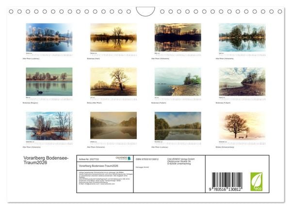 Produktbild: Vorarlberg Bodensee-Traum2026 (Wandkalender 2026 DIN A4 quer), CALVENDO Monatskalender