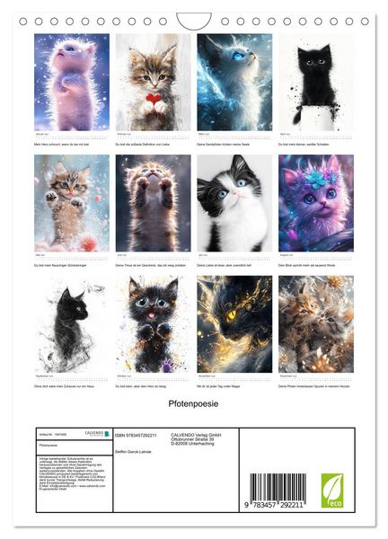 Produktbild: Pfotenpoesie (Wandkalender 2026 DIN A4 hoch), CALVENDO Monatskalender