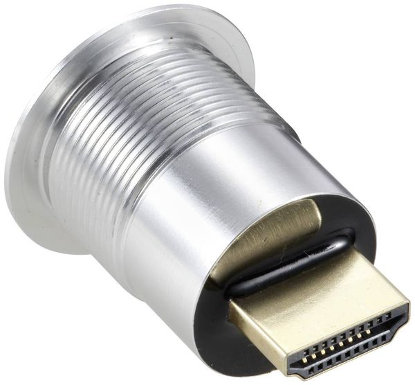 Produktbild: TRU COMPONENTS TC-11980448 HDMI Panel-Adapter Buchse HDMI-Buchse - HDMI-Stecker Silber Polzahl: 1 Inhalt: 1 St.