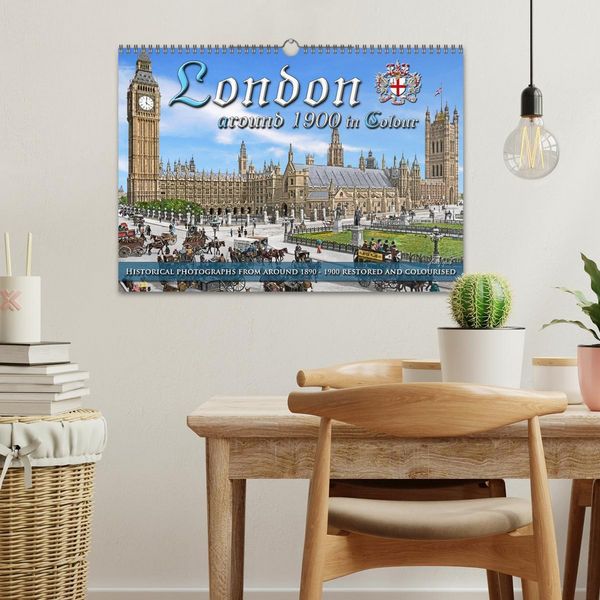 Produktbild: London around 1890-1900 - photos restored and colourised (Wall Calendar 2026 DIN A3 landscape), CALVENDO 12 Month Wall Calendar