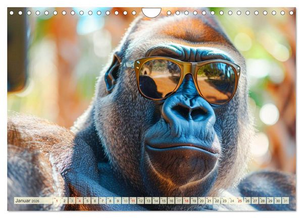 Produktbild: Affige Selfies. Tierisch witziges aus dem Dschungel (Wandkalender 2026 DIN A4 quer), CALVENDO Monatskalender