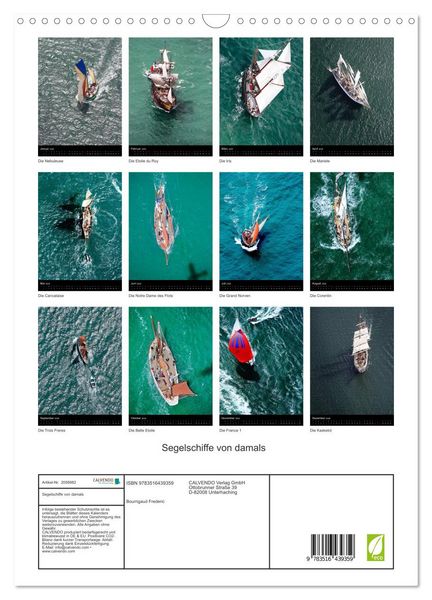 Produktbild: Segelschiffe von damals (Wandkalender 2026 DIN A3 hoch), CALVENDO Monatskalender