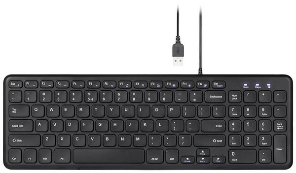 Produktbild: Perixx PERIBOARD-213 DE B USB Tastatur Deutsch, QWERTZ Schwarz