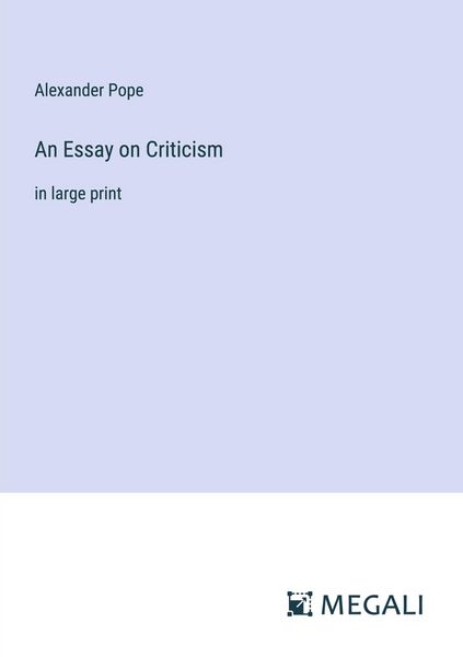 Produktbild: An Essay on Criticism