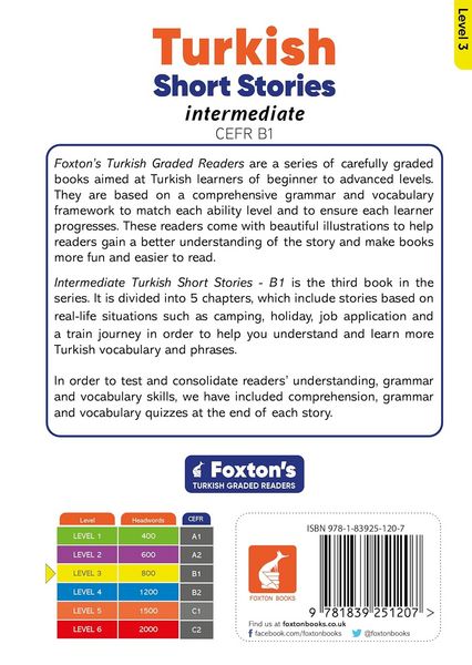 Produktbild: Intermediate Turkish Short Stories - Based on a comprehensive grammar and vocabulary framework (CEFR B1) - with quizzes , full answer key and online a