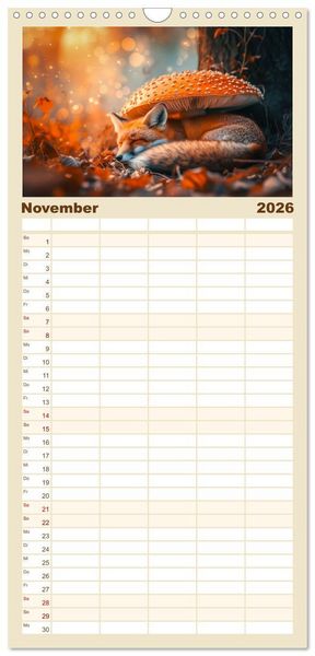 Produktbild: Familienplaner 2026 - Zauberhafte Waldmomente mit 5 Spalten (Wandkalender, 21 x 45 cm) CALVENDO