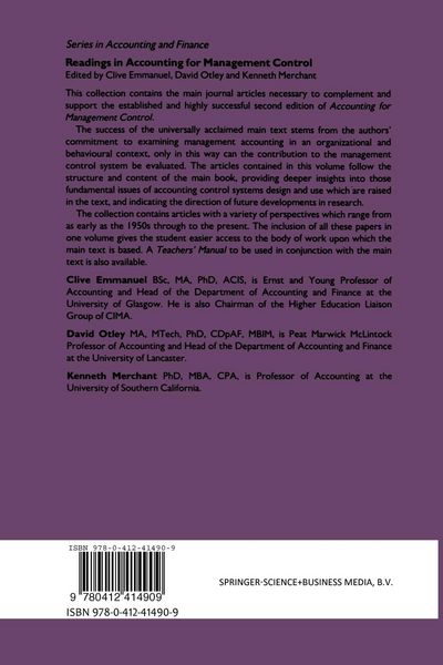 Produktbild: Readings in Accounting for Management Control