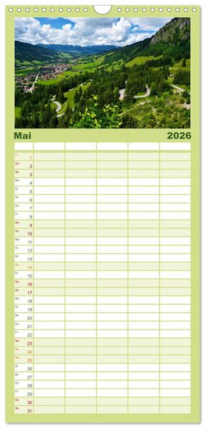 Produktbild: Familienplaner 2026 - Erlebe mit mir das Allg&auml;u mit 5 Spalten (Wandkalender, 21 x 45 cm) CALVENDO
