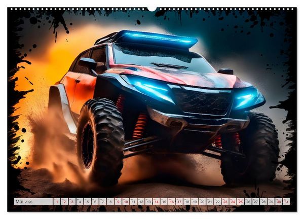 Produktbild: Coole KI-generierte OFF-ROAD-WAGEN (hochwertiger Premium Wandkalender 2026 DIN A2 quer), Kunstdruck in Hochglanz