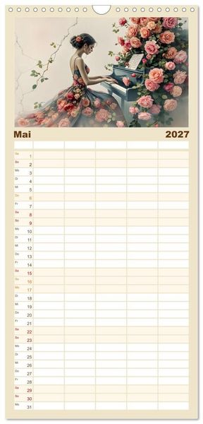 Produktbild: Familienplaner 2027 - Piano der Tr&auml;ume mit 5 Spalten (Wandkalender, 21 x 45 cm) CALVENDO