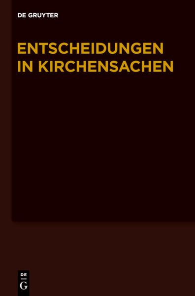 Produktbild: Entscheidungen in Kirchensachen seit 1946 / 1.1.-30.6.2008