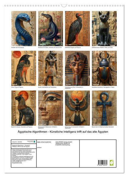 Produktbild: &Auml;gyptische Algorithmen - K&uuml;nstliche Intelligenz trifft auf das alte &Auml;gypten (Wandkalender 2026 DIN A2 hoch), CALVENDO Monatskalender