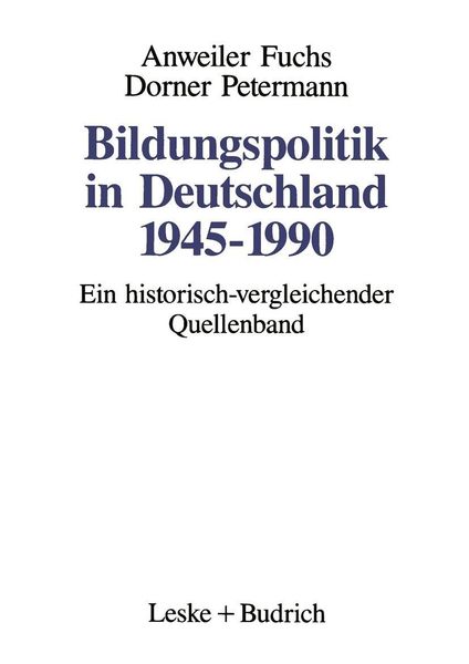 Produktbild: Bildungspolitik in Deutschland 1945-1990