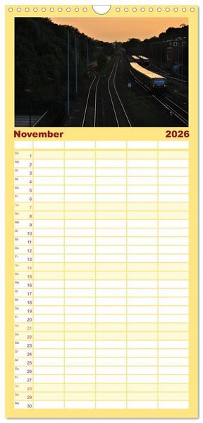 Produktbild: Familienplaner 2026 - Auf Gleisen durch Berlin mit 5 Spalten (Wandkalender, 21 x 45 cm) CALVENDO
