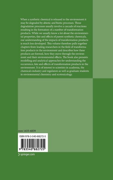 Produktbild: Transformation Products of Synthetic Chemicals in the Environment