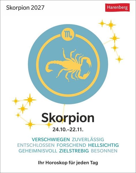 Produktbild: Skorpion Sternzeichenkalender 2027 - Tagesabrei&szlig;kalender - Ihr Horoskop f&uuml;r jeden Tag