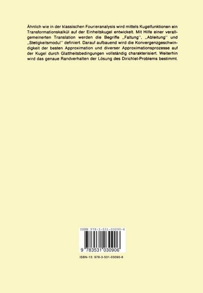 Produktbild: Approximationstheorie auf der Einheitskugel im R3