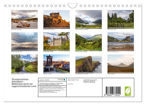 Produktbild: Wundersch&ouml;nes Schottland - Bilderreise durch ein sagenumwobenes Land (Wandkalender 2026 DIN A4 quer), CALVENDO Monatskalender