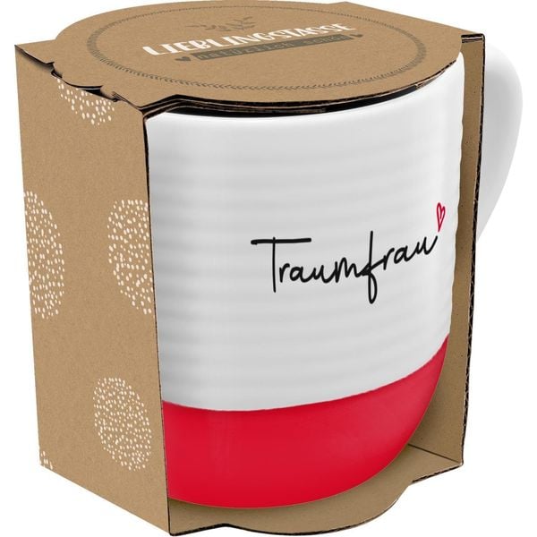 Produktbild: GRUSS & CO Tasse Rillen, Motiv "Traumfrau"